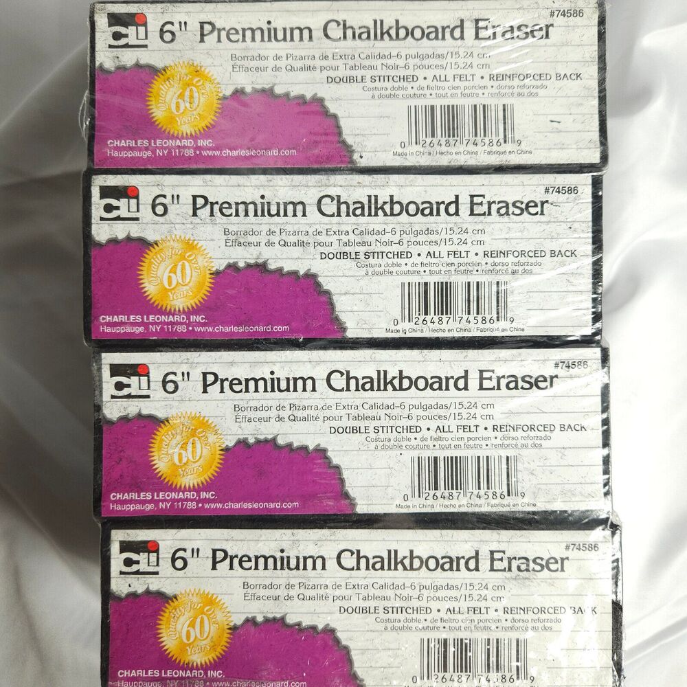 Pack of 12 Charles Leonard 6" Premium Chalkboard Eraser‎